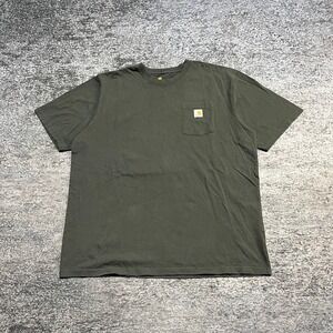 Carhartt Shirt Pocket Tee Mens XXL Tall Green Workwear Utility Original Fit